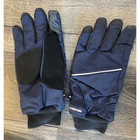 NIP Men's Lands' End Squall Waterproof Gloves Radiant Navy XL New - Picture 2 of 3